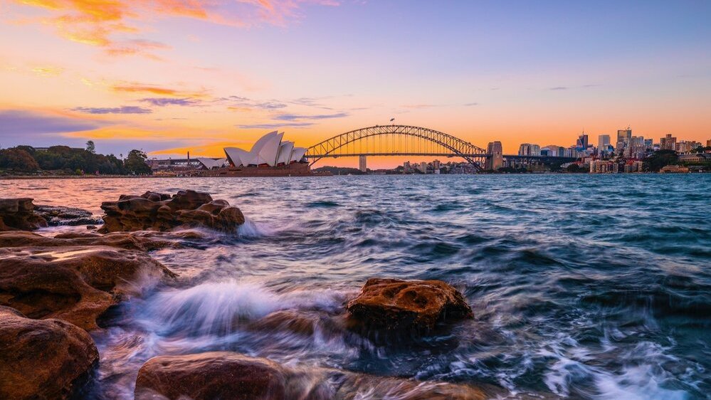 Harbourbridge in Sydney bei Sonnenuntergang
