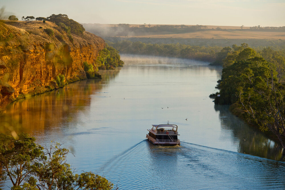 [Translate to Englisch:] Hausboot auf dem Fluss Murray River